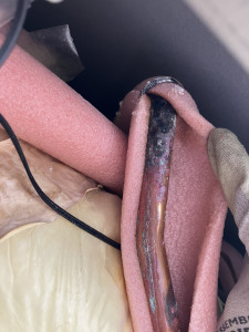 ダイキンEQ37HFVタンク内銅管からの水漏れ箇所（美作市修理事例）