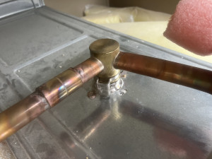 美作市でダイキンエコキュート銅管を溶接修理した銅管